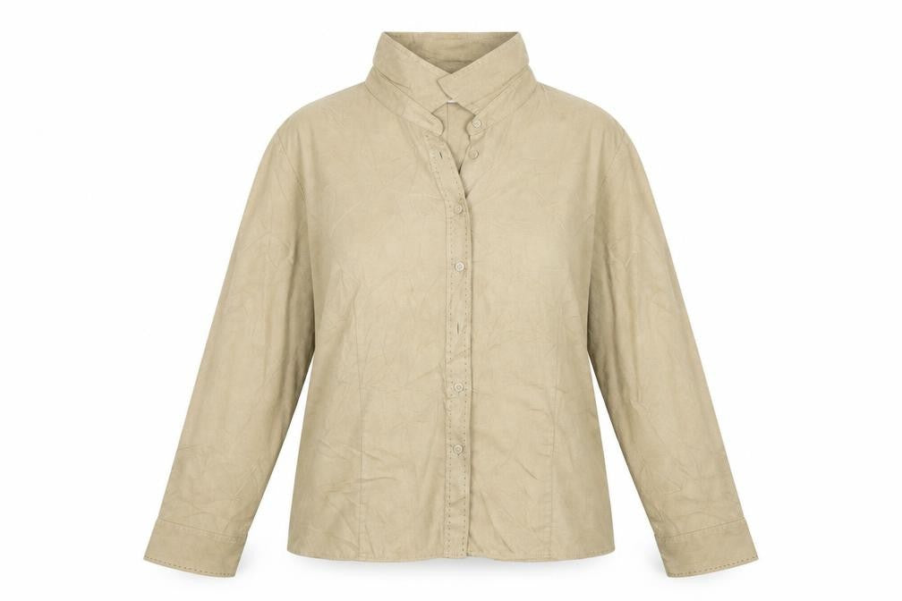 Marks and Spencer Womens Beige  Polyester Basic Button-Up Size 18 Collared