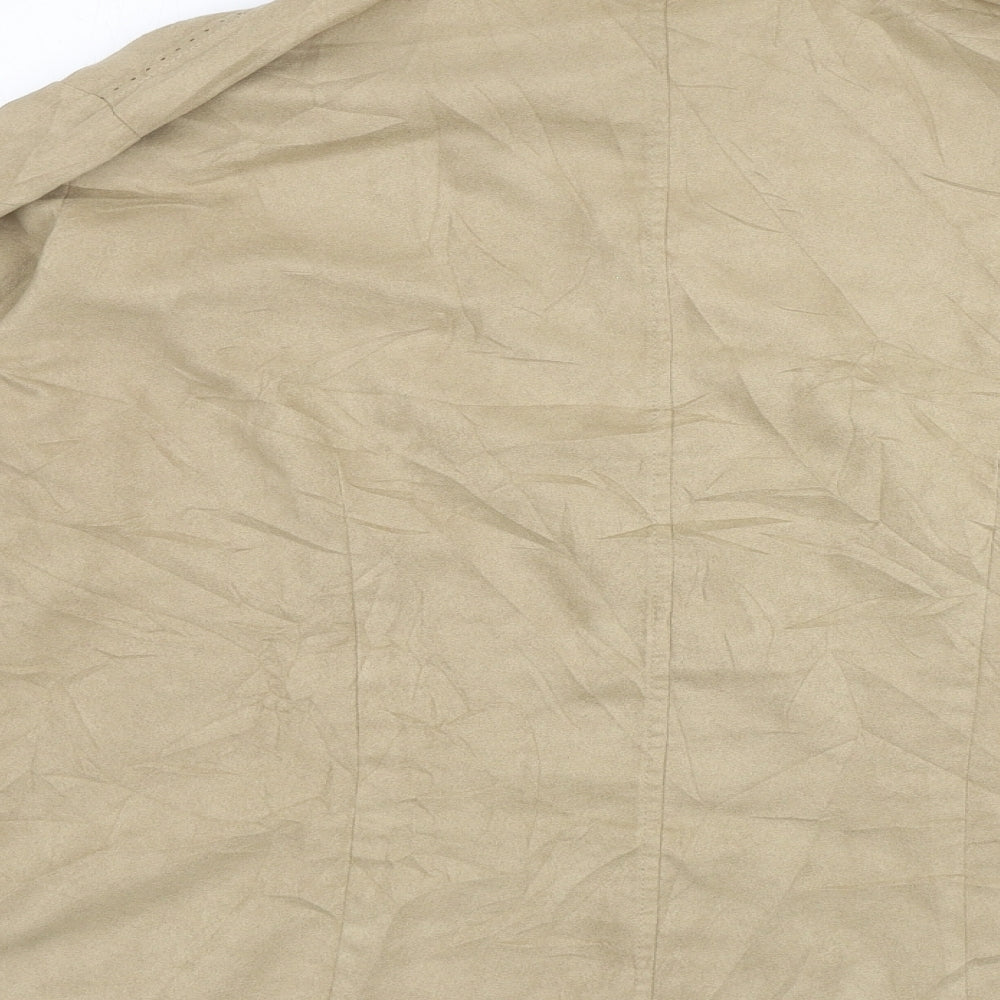 Marks and Spencer Womens Beige  Polyester Basic Button-Up Size 18 Collared