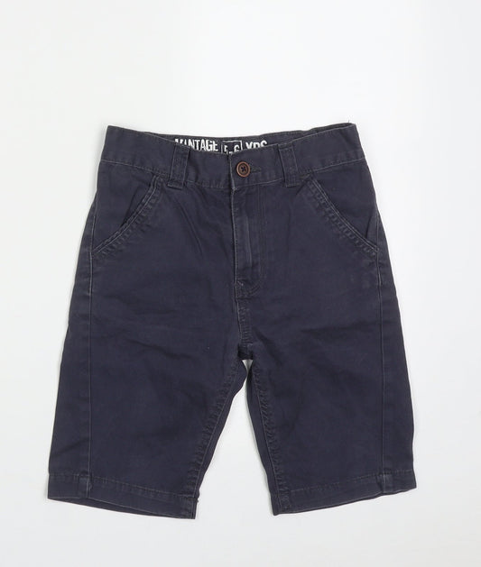 George Boys Blue  Cotton Bermuda Shorts Size 5-6 Years  Regular Buckle