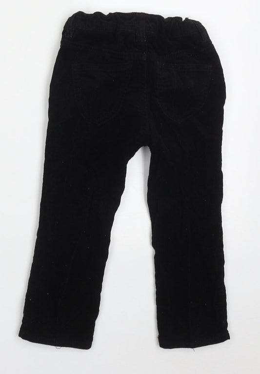 H&M Girls Black  Cotton Capri Trousers Size 2 Years  Regular Button
