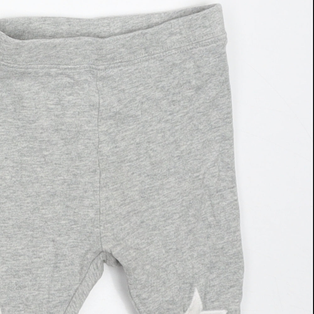 H&M Girls Grey  Cotton Capri Leggings Size 12-18 Months  Pullover - star print