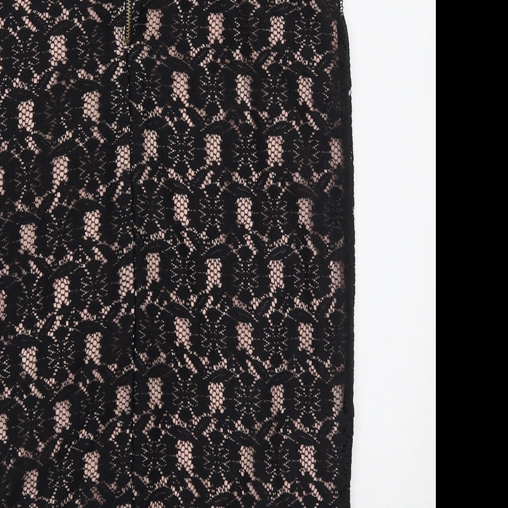 Dorothy Perkins Womens Pink Geometric Polyester A-Line Skirt Size 10   Zip