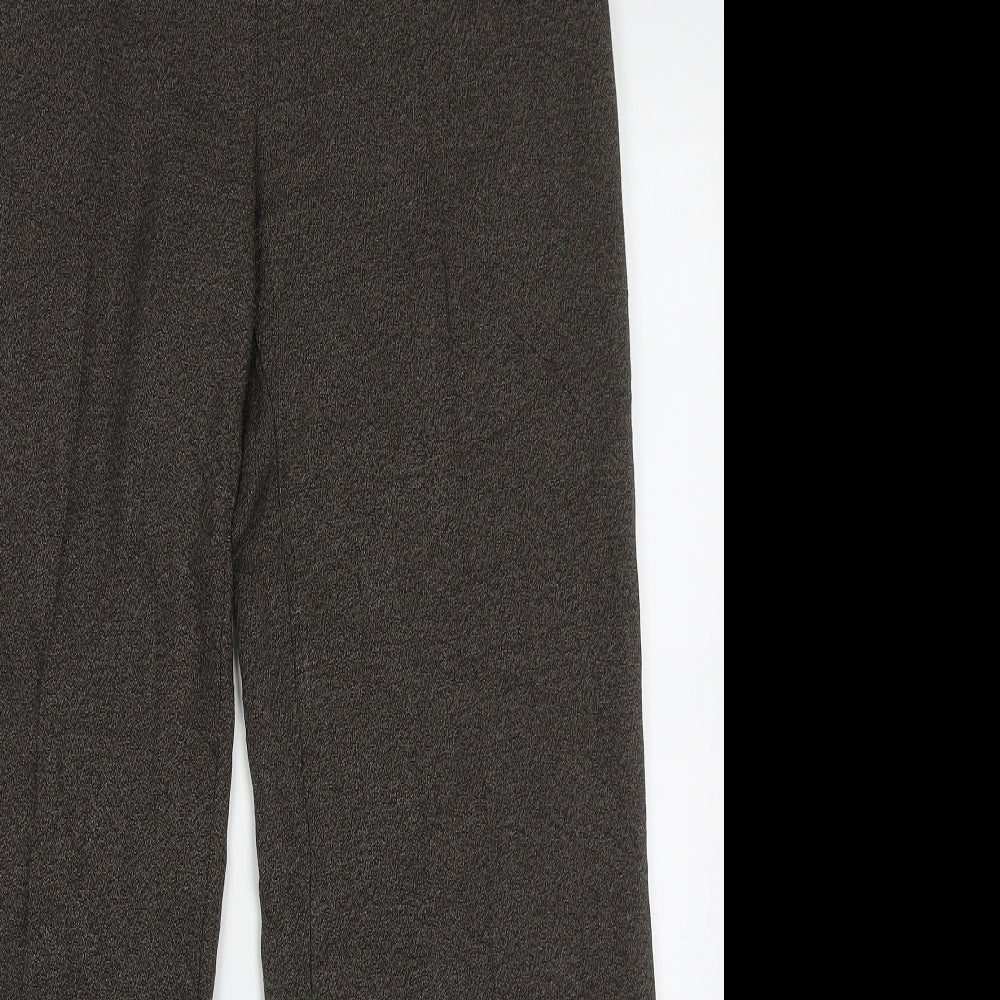Marks and Spencer Womens Brown  Polyester Trousers  Size 12 L30 in Regular Hook & Eye