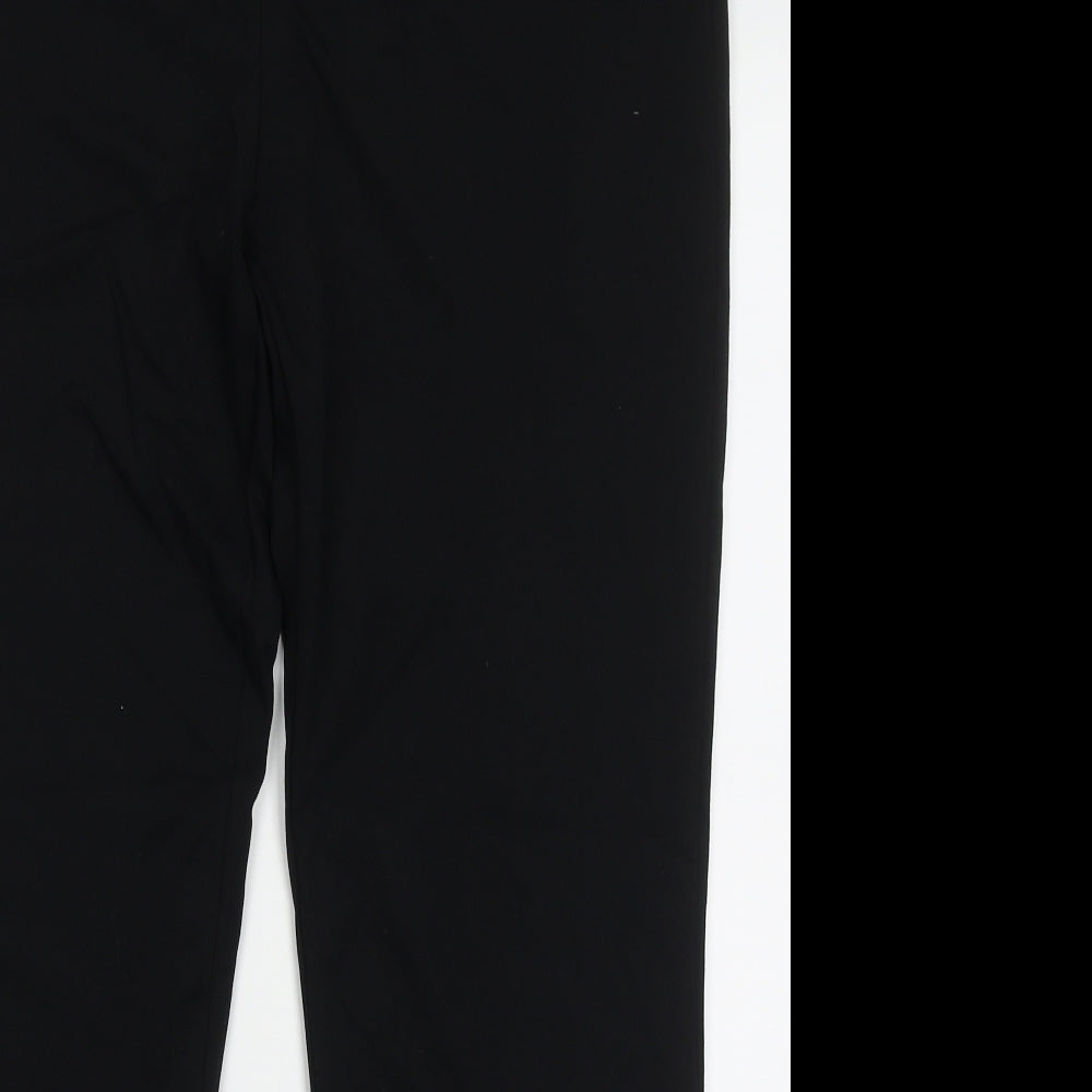 Marks and Spencer Womens Black  Polyester Trousers  Size 14 L30 in Regular