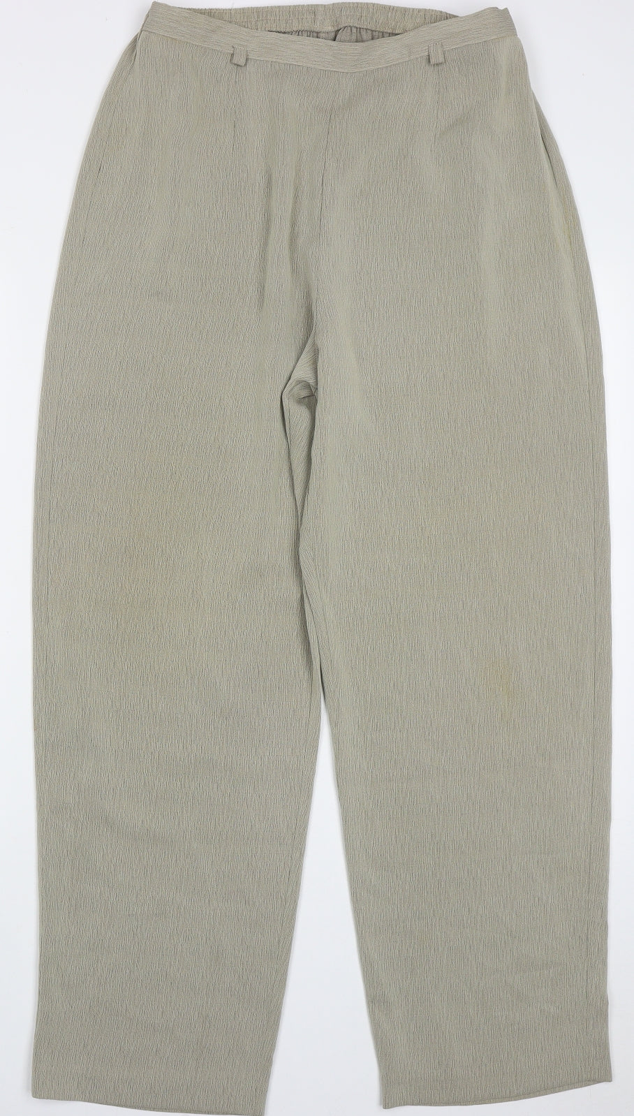 Preworn Womens Green  Polyester Trousers  Size 16 L29 in Regular