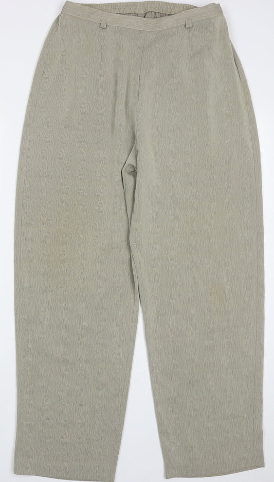 Preworn Womens Green  Polyester Trousers  Size 16 L29 in Regular