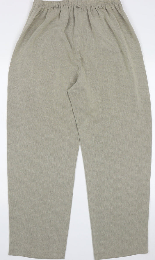 Preworn Womens Green  Polyester Trousers  Size 16 L29 in Regular