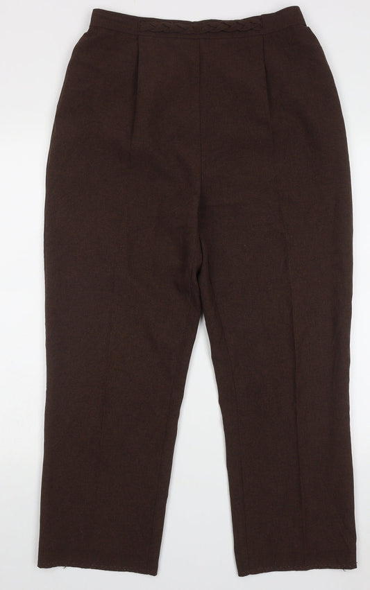 slimma Womens Brown  Polyester Trousers  Size 14 L29 in Regular