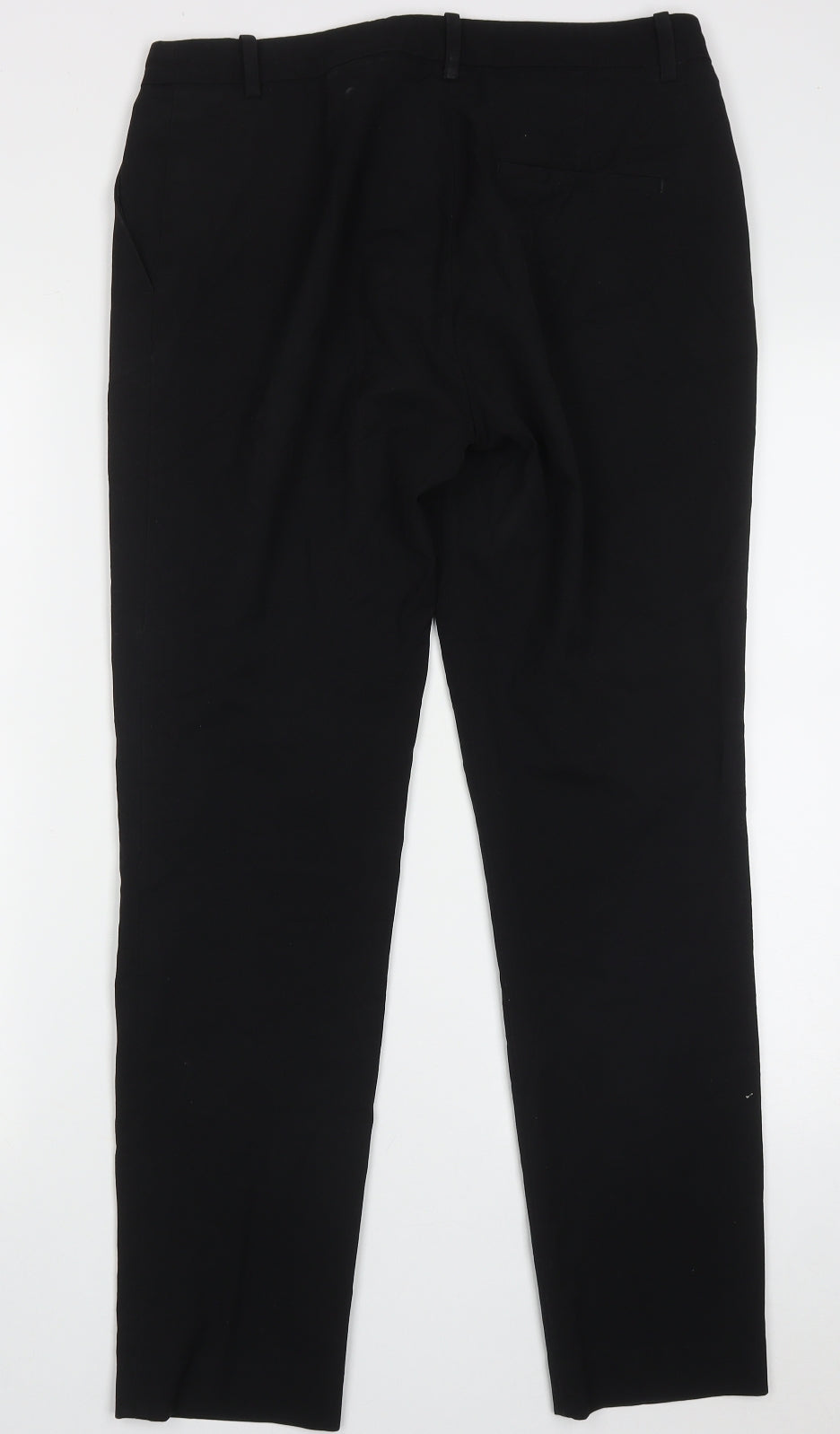 H&M Womens Black  Polyester Trousers  Size 10 L30 in Regular Hook & Eye