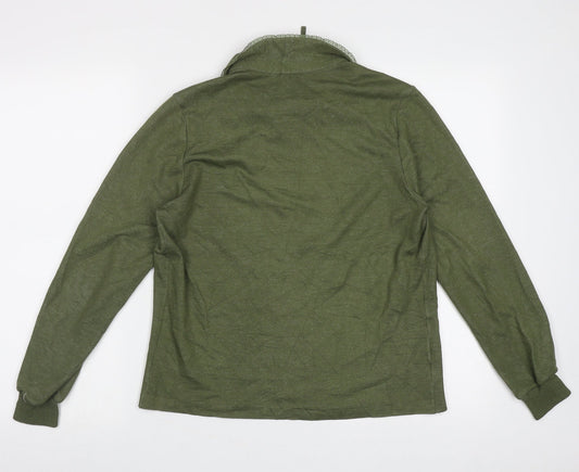 St.Micheal Womens Green Collared  Acrylic Pullover Jumper Size 12