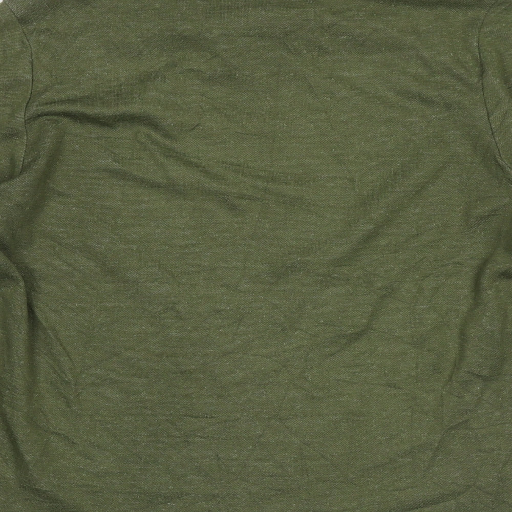 St.Micheal Womens Green Collared  Acrylic Pullover Jumper Size 12