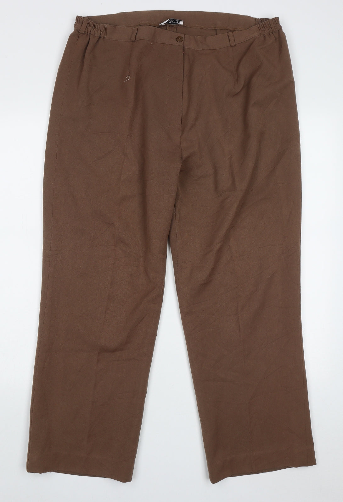 Anne Smith Womens Brown  Polyester Trousers  Size 18 L28 in Regular Button