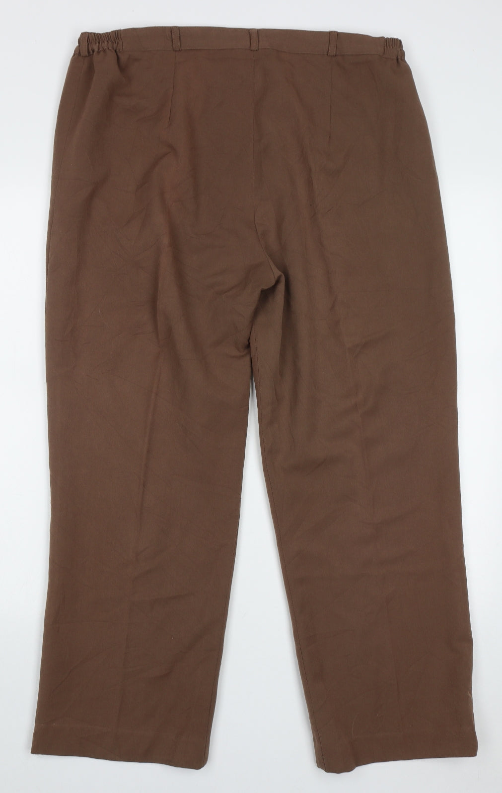 Anne Smith Womens Brown  Polyester Trousers  Size 18 L28 in Regular Button
