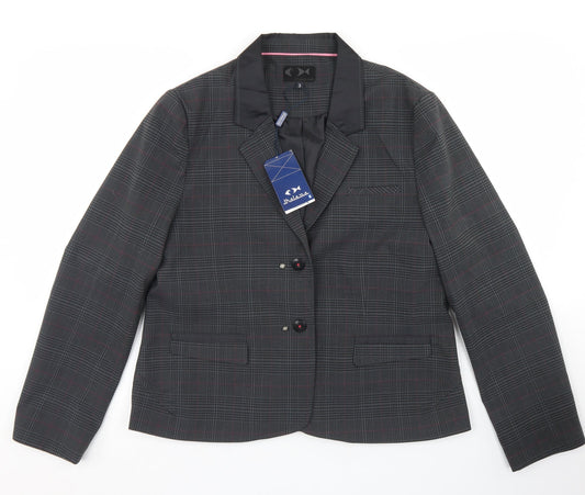 Thalassa Womens Grey Plaid Polyester Jacket Blazer Size 10   - Approximate Sizing