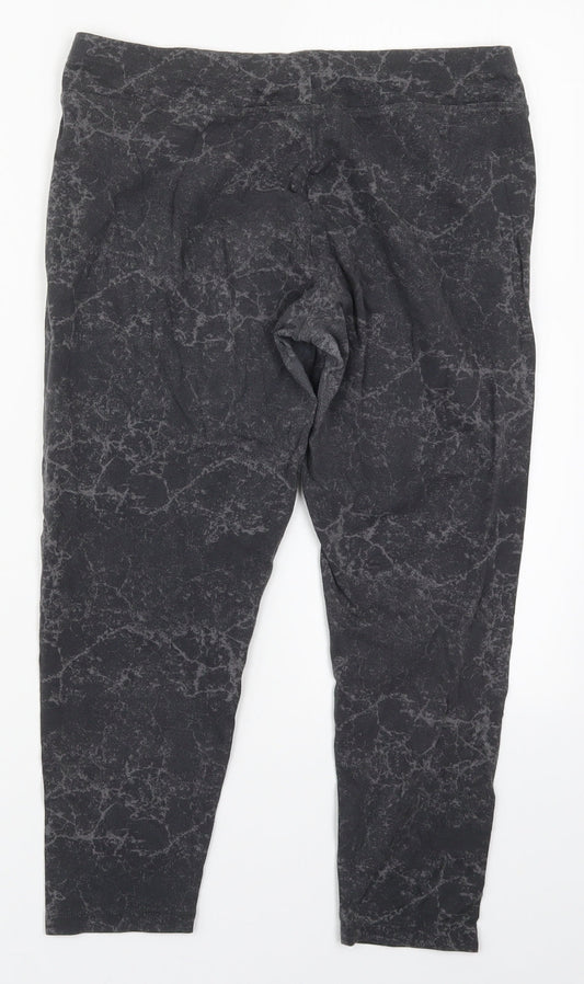 DECATHLON Womens Grey  Cotton Carrot Leggings Size M L21.5 in   - Marble Effect