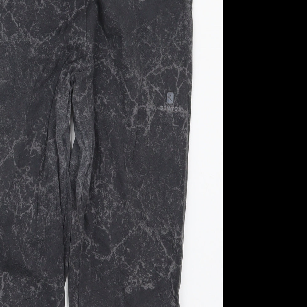 DECATHLON Womens Grey  Cotton Carrot Leggings Size M L21.5 in   - Marble Effect