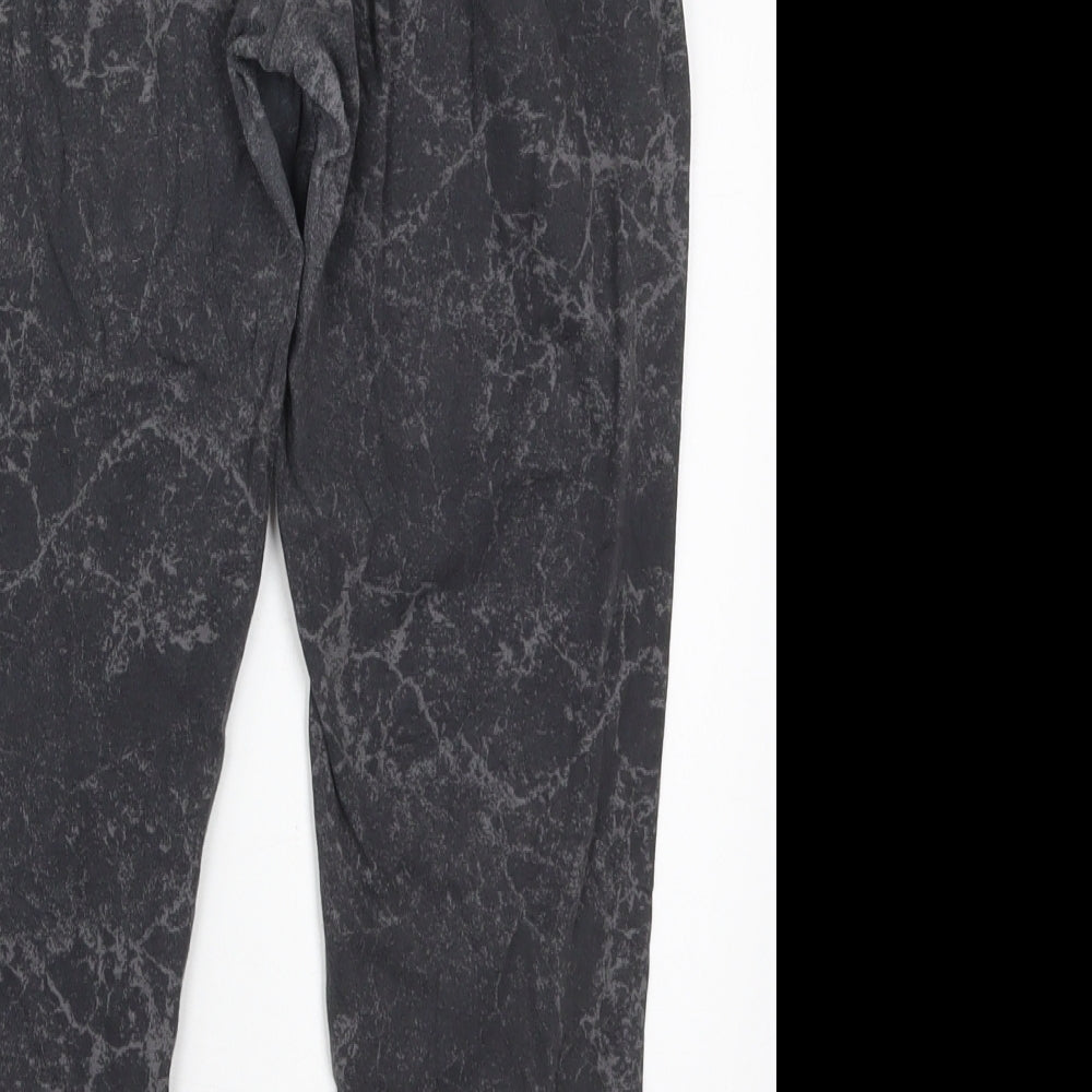 DECATHLON Womens Grey  Cotton Carrot Leggings Size M L21.5 in   - Marble Effect