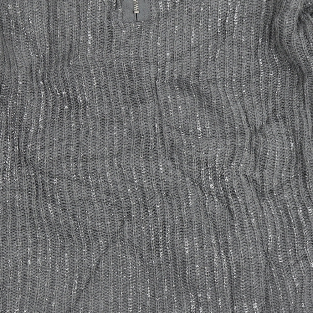 Dex Womens Grey Round Neck  Acrylic Pullover Jumper Size XS