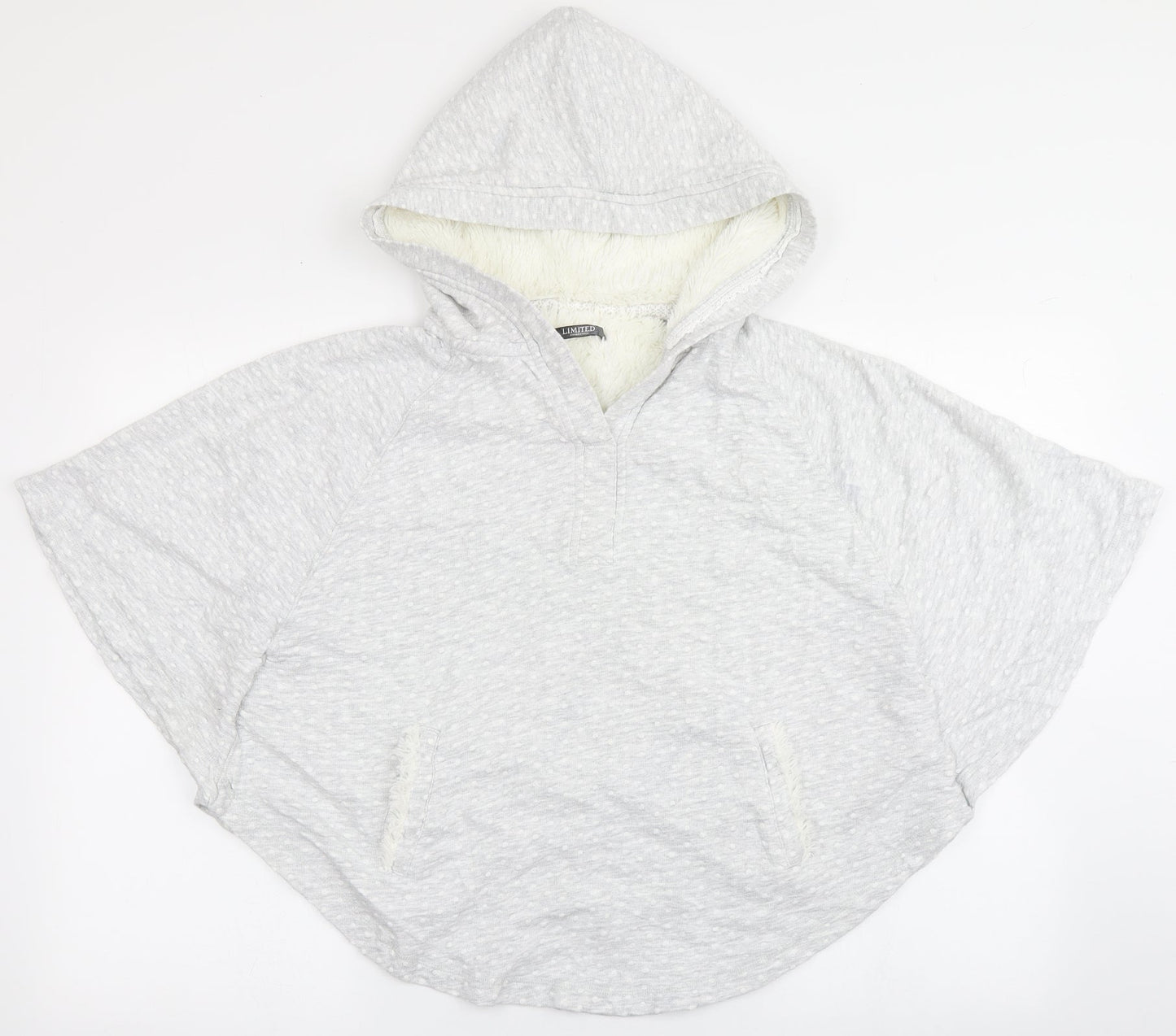 Marks and Spencer Womens Grey Polka Dot 100% Cotton Cape Hoodie Size S