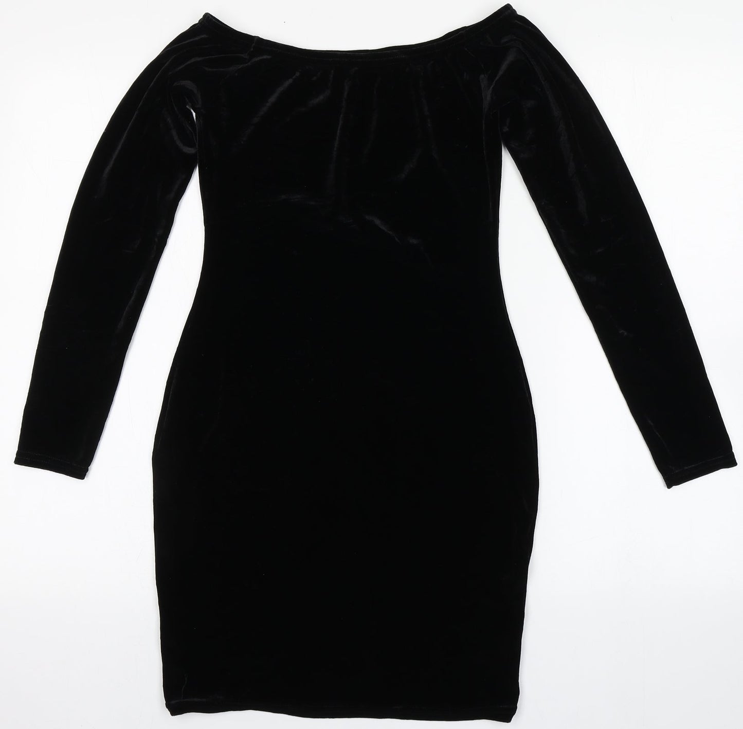 Missguided Womens Black  Polyester Bodycon  Size 10  Round Neck