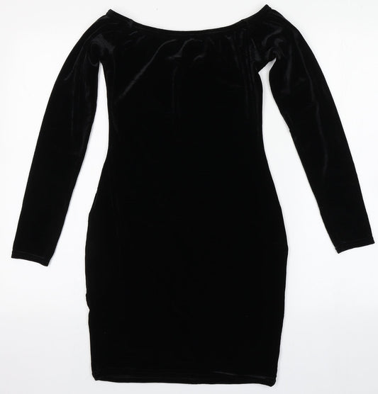 Missguided Womens Black  Polyester Bodycon  Size 10  Round Neck