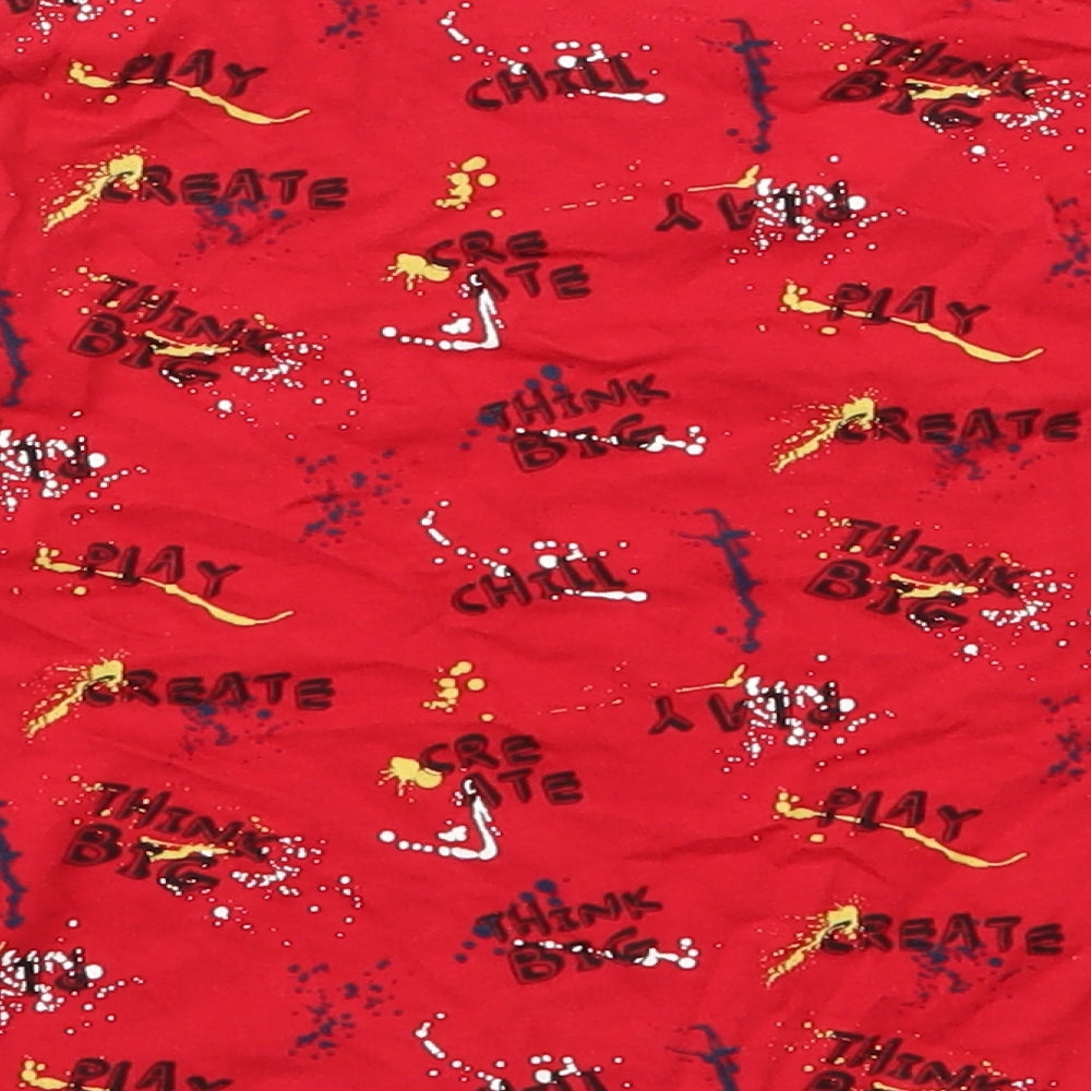 Primark Boys Red  Cotton Basic T-Shirt Size 2-3 Years Round Neck Pullover