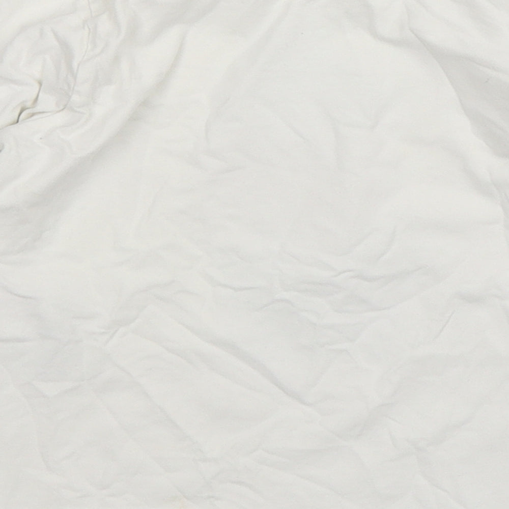 Name It  Girls White  Cotton Basic T-Shirt Size 6 Years Round Neck Pullover