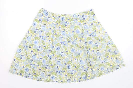Gap Girls Multicoloured Floral Cotton Skater Skirt Size 2XL  Regular Zip