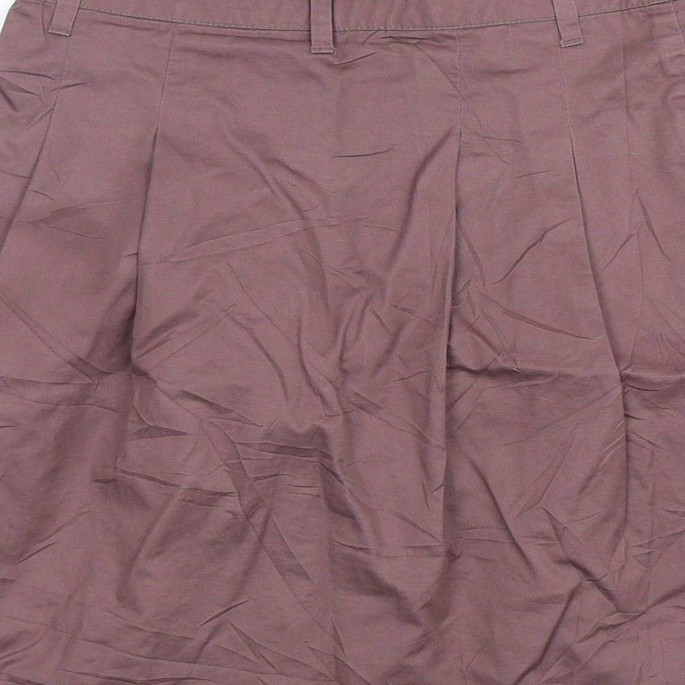 Zara Womens Purple  Cotton A-Line Skirt Size S