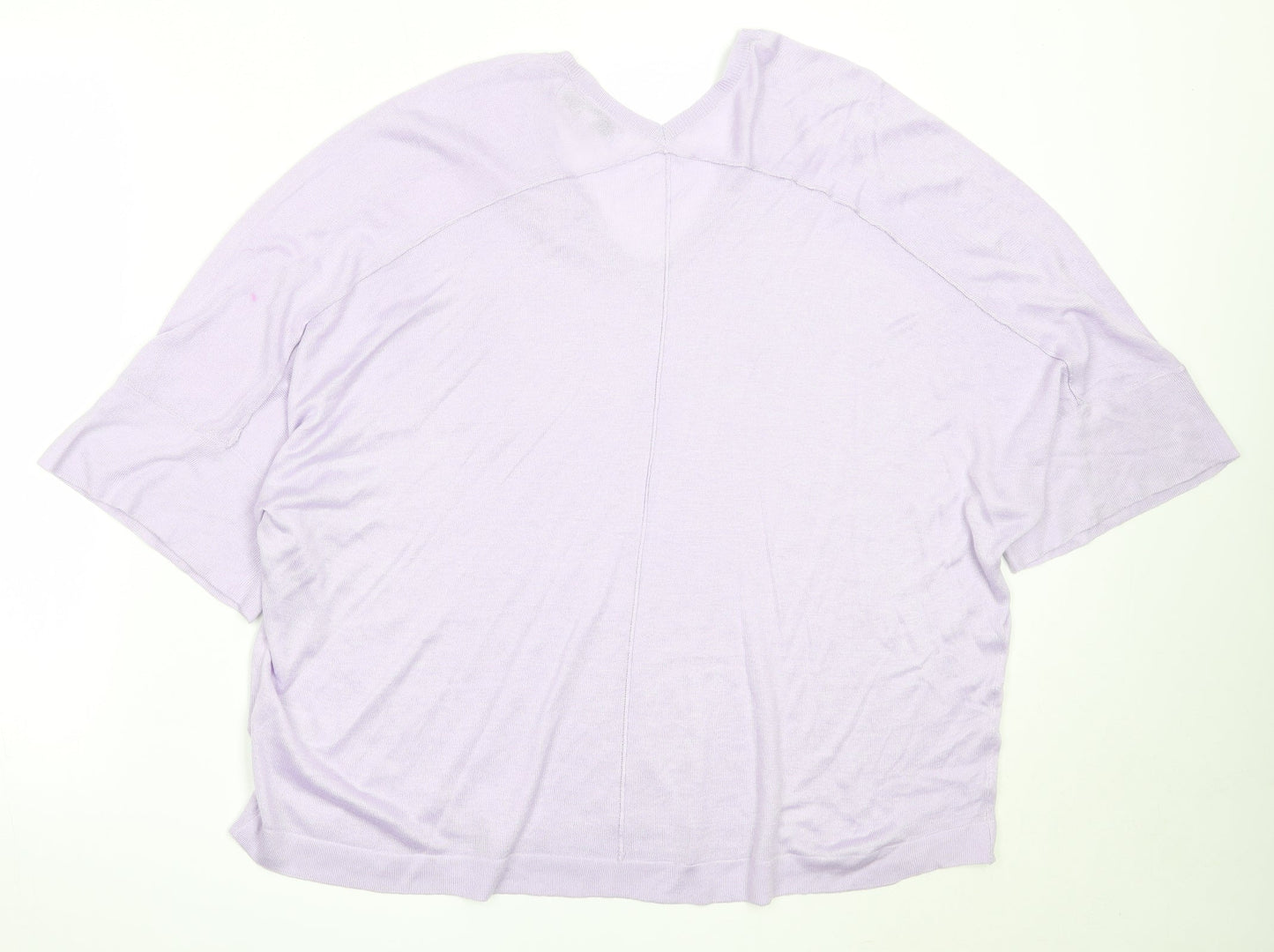 NEXT Womens Purple V-Neck  Viscose Pullover Jumper Size L