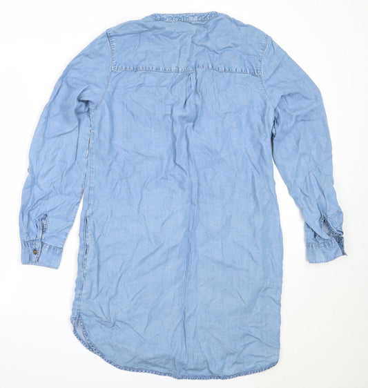 F&F Womens Blue  Lyocell Shift  Size 14  V-Neck