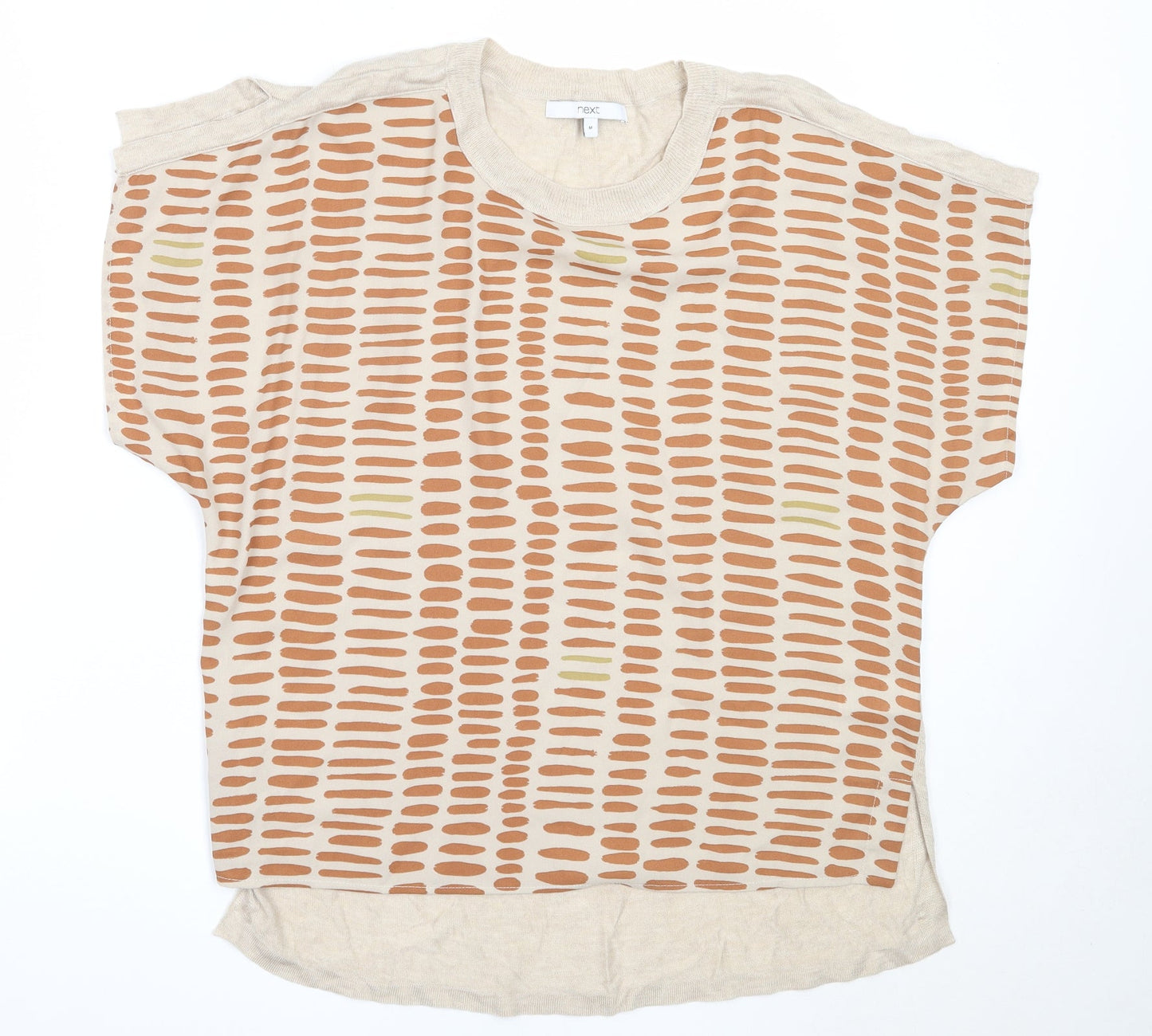 NEXT Womens Beige  Polyester Basic Blouse Size M Round Neck