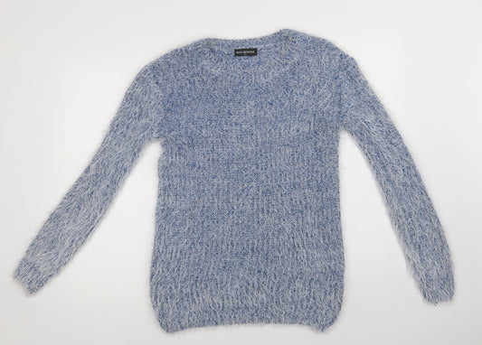 Moda Impression Womens Blue Crew Neck   Pullover Jumper Size M