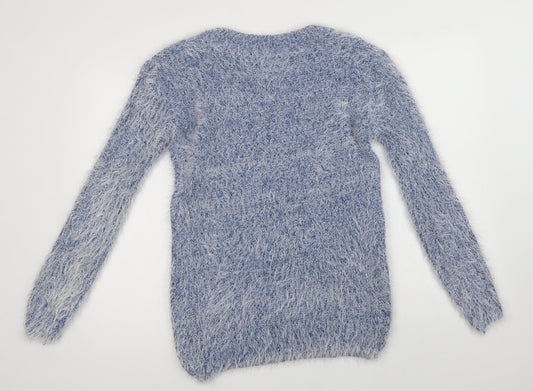 Moda Impression Womens Blue Crew Neck   Pullover Jumper Size M
