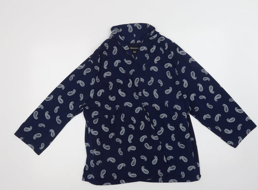 Marisota Womens Blue Paisley  Overcoat Blazer Size 20