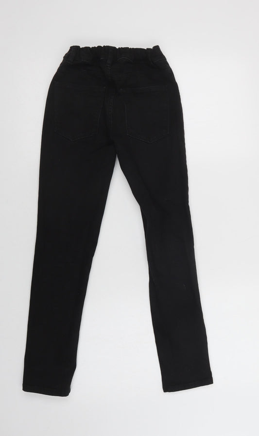 NEXT Girls Black  Cotton Straight Jeans Size 11 Years  Regular Button