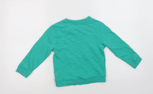 Mini Cl Girls Green  Cotton Pullover Sweatshirt Size 4-5 Years   - Happy