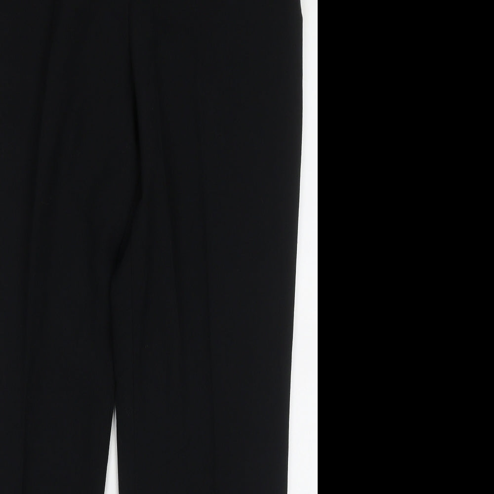 Marks and Spencer Womens Black  Polyester Trousers  Size 14 L29 in Regular Button