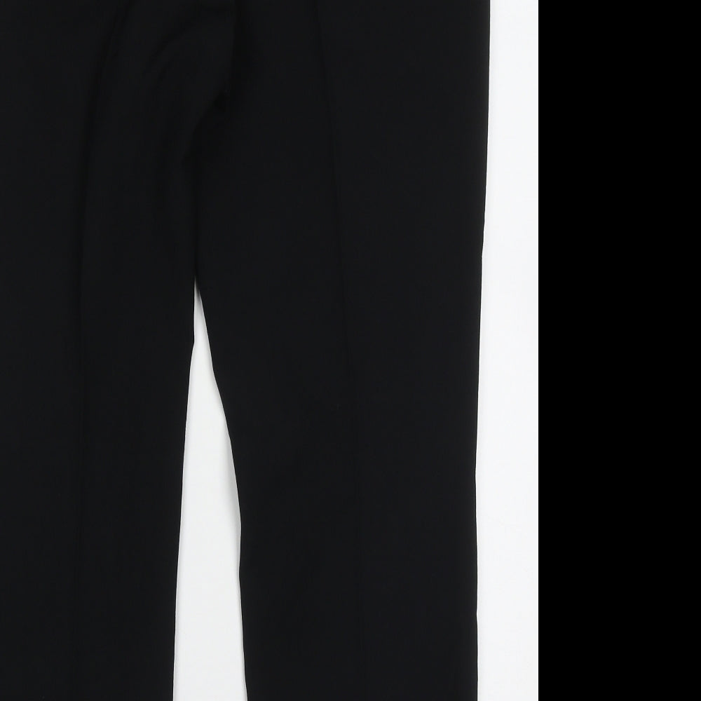 Marks and Spencer Womens Black  Polyester Trousers  Size 14 L29 in Regular Button