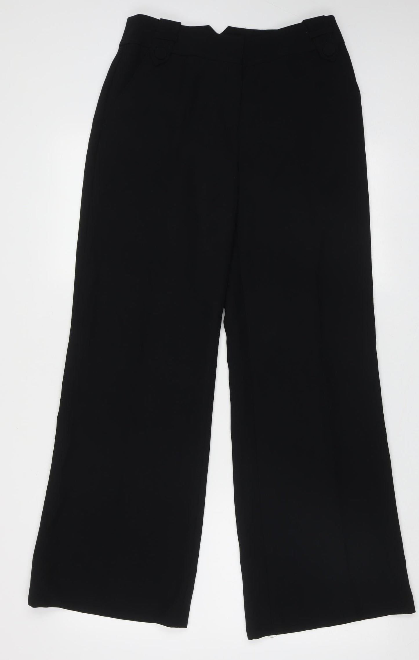 NEXT Womens Black  Polyester Trousers  Size 10 L30 in Regular Hook & Eye