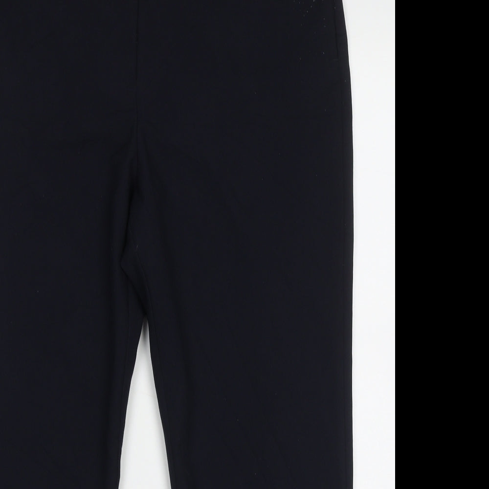 bonmarch Womens Blue  Polyester Trousers  Size 12 L25 in Regular Hook & Eye