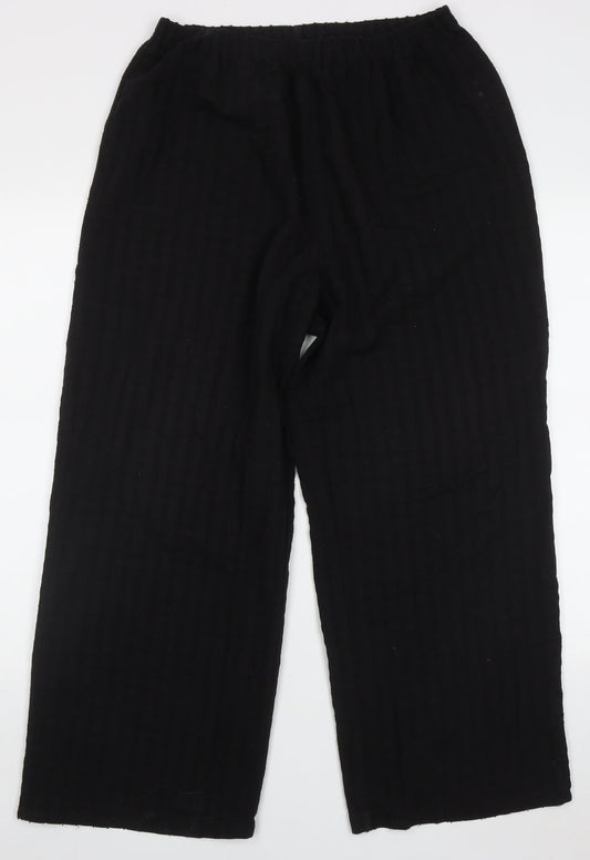 Signature Womens Black Check Polyester Trousers  Size XL L27 in Regular