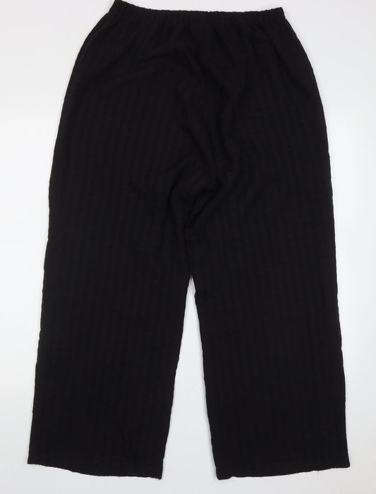 Signature Womens Black Check Polyester Trousers  Size XL L27 in Regular