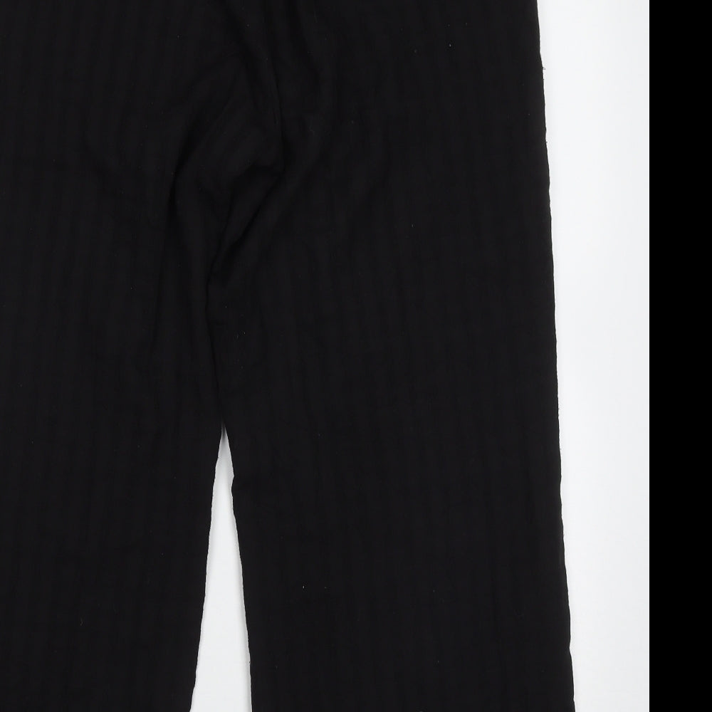 Signature Womens Black Check Polyester Trousers  Size XL L27 in Regular