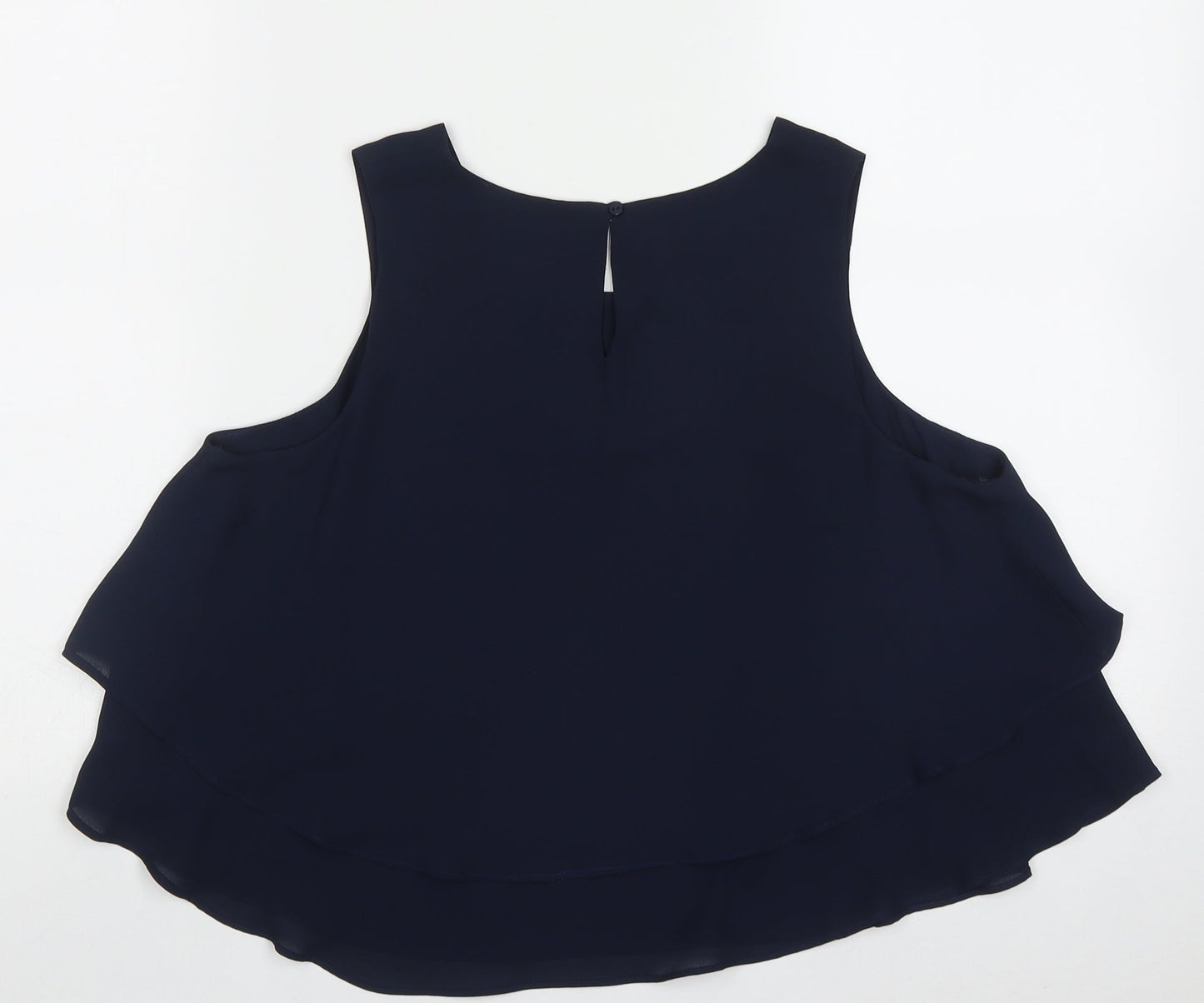 Zara Womens Blue  Polyester Basic Tank Size M Scoop Neck