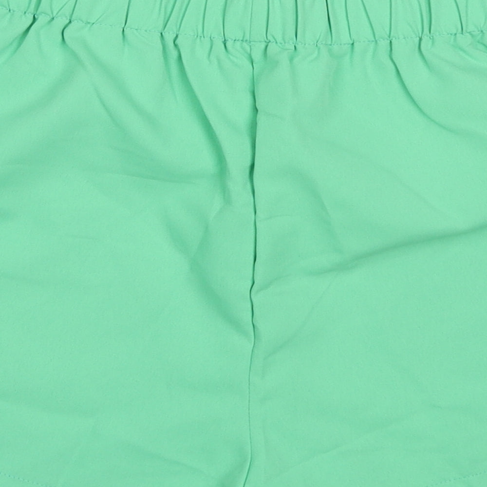 sherin Womens Green  Polyester Paperbag Shorts Size M  Regular Pull On