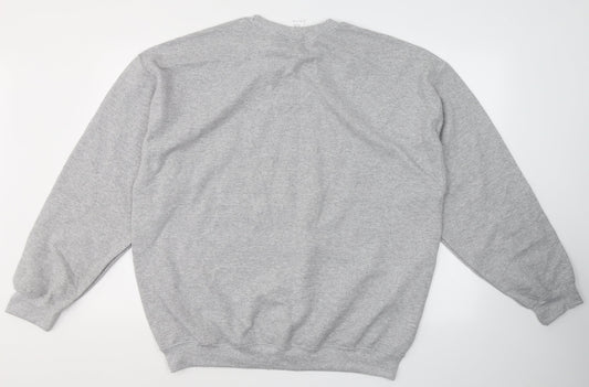 Gildan Mens Green Round Neck  Cotton Pullover Jumper Size XL