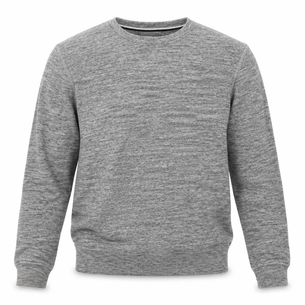 Nutmeg Mens Grey Round Neck  Cotton Pullover Jumper Size S