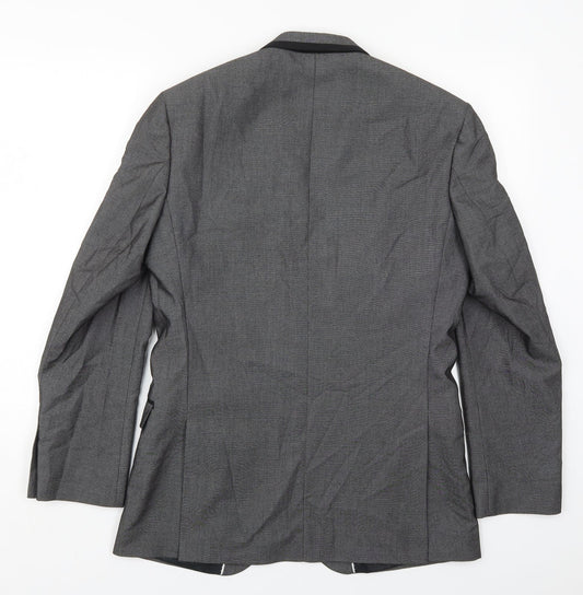 Red Herring Mens Grey  Polyester Jacket Suit Jacket Size 38