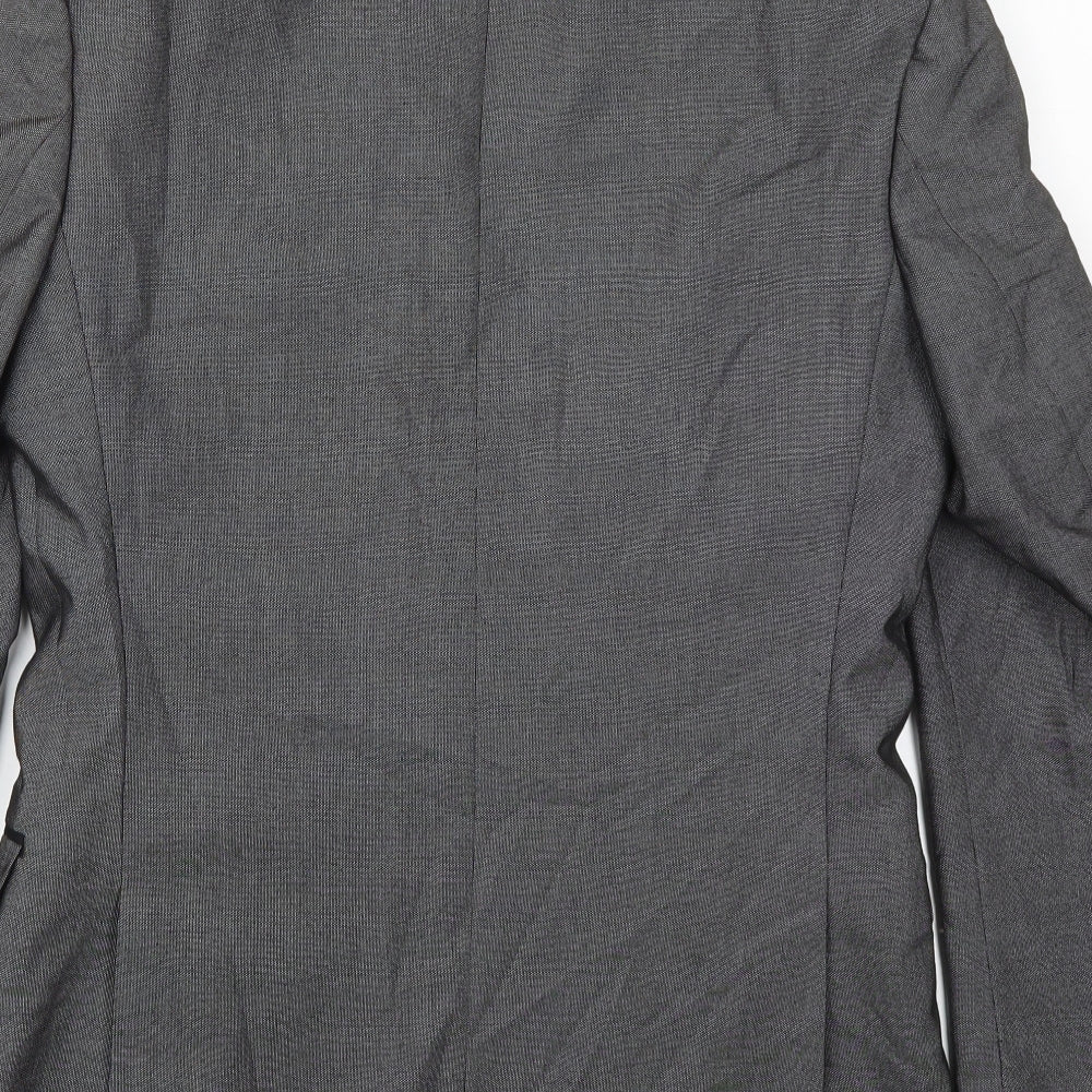 Red Herring Mens Grey  Polyester Jacket Suit Jacket Size 38